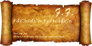 Fábián Felicián névjegykártya