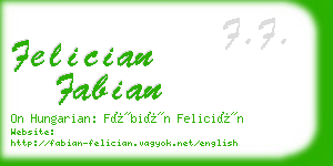 felician fabian business card